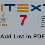 6 Add List In PDF IText Java Tutorial