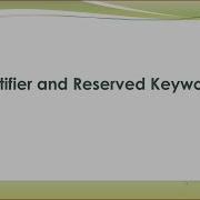 Java Identifier And Reserved Keywords