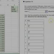 Excel Sheet Poisson Distribution
