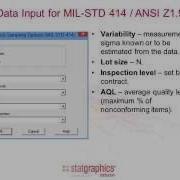 Acceptance Sampling For Variables MIL STD 1916 And ANSI Z1 9
