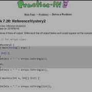 Java Practice It Self Check 7 20 ReferenceMystery2 Arrays Syntax Array Basics