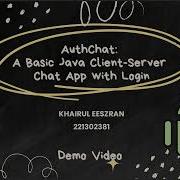 NMK30703 Programming For Networking AuthChat Java Client Server Chat Application With Login