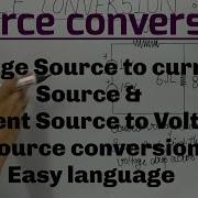 Source Conversion Voltage Source To Current Source Current Source To Voltage Source Conversion Easy