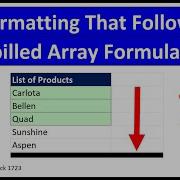 Formatting Dynamic Spilled Array Formulas So That Formatting Follows Spill Excel Magic Trick 1723