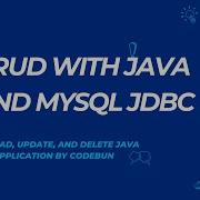 Create Java Console Application With JDBC MYSQL Database To Perform CRUD Operation