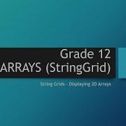 2D Array String Grid Basics