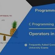 Operators In C Programming In C C Language Tutorial
