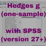 SPSS Hedges G One Sample