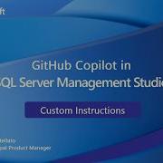 GitHub Copilot в SSMS пользовательские инструкции