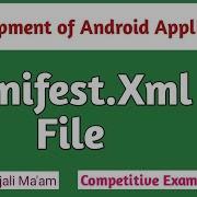 Lec 2 2 Manifest Xml File In Android In Hindi