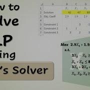 Решить задачу линейной программы в Excel Solver