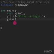 String Input In C C Basics
