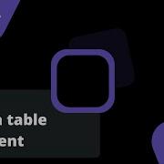 Working With The Table Element