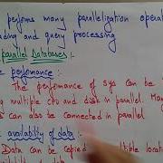 Parallel Databases In Distributed Database Distributed Systems Lec 74 Bhanu Priya