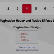 JQuery Pagination Hover And Active Effect With CSS Pagination Design