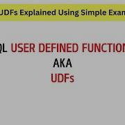 Пользовательские функции SQL или UDF