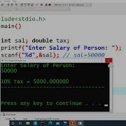 C Program To Calculate Tax On A Salary Learn Coding