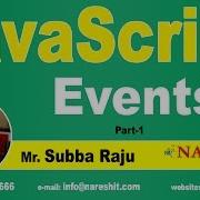Events In JavaScript Part 1 JavaScript Tutorial Mr Subba Raju