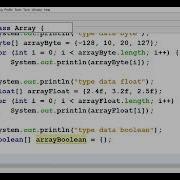Membuat Menampilkan Array Dengan 8 Tipe Data Primitif Dan Tipe Data String Pada Java