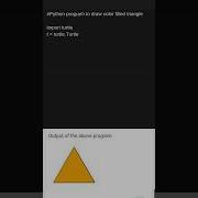 Python Program To Draw Color Filled Triangle In Turtle Programming Python Color Filled Triangle
