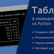Таблицы в командной строке на Python с помощью PrettyTable