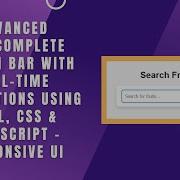Enhanced Autocomplete Search Bar With HTML CSS And JavaScript Step By Step Guide