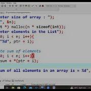 26 C Program To Perform Sum Of Array Elements Using Pointers C Programming Language LAB PPS LAB