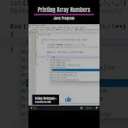 Printing Array Number Using Java Program Shorts Programming Coding Python Java Youtubeshorts