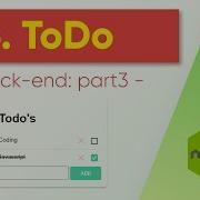 5 Todo Back End PART 3 Javascript NodeJS