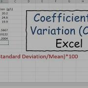 The Coefficient Of Variation Calculation In Excel