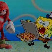 Knuckles Trying To Get A Pizza From Spongebob