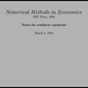 Nonlinear Equations Ken Judd Numerical Methods In Economics Lecture 5