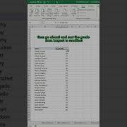 Excel Tip Sort Grades From Highest To Lowest
