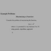 Genetic Algorithms Numerical Example GA Matlab