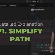 71 Simplify Path Leetcode Problem Detailed Explanation DSA Stack