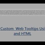 Create Custom Web Tooltips Using HTML And CSS In Few Minutes Video