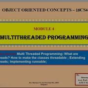 OOC Module 4 Multithreaded Programming Multi Tasking Multithreading Thread Life Cycle Part 10