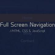Full Screen Navigation HTML CSS JavaScript