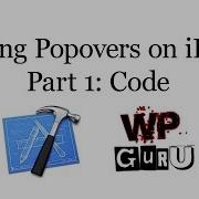 How To Use A Popover On IPad Part 1