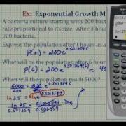 Ex Exponential Growth Function Bacterial Growth