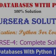 5 Coursera Using Databases With Python Week 5 100 Solution Python For Everybody Full Solution