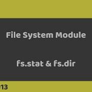 Node Js Tutorial 13 File System Module Fs Stat Fs Dir