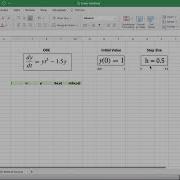 Implementing Euler S Method In Excel