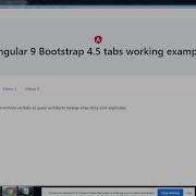 Angular 9 Bootstrap 4 5 Tabs Working Example