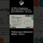 Python MCQ Lecture 11 Quiz Part 2 Python Pass Statement DVT101