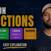 Python Functions Complete Tutorial In Hindi Def Return Args Kwargs Lambda Recursion
