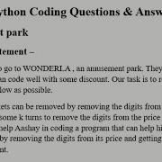 InfyTQ Python Coding Question Amusement Park Answer 2022 Infytq Infosys Python Coding