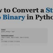 How To Convert A String To Binary In Python