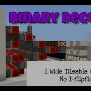 Binary Decoder 1 Wide Tileable OutPuts Minecraft Bedrock 1 16