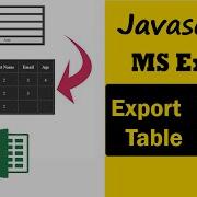 How To Export HTML Table Data As Ms Excel File Using JavaScript
